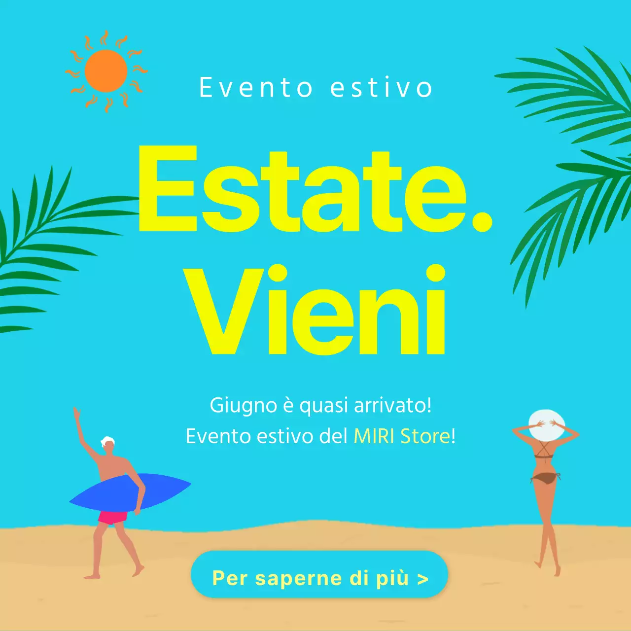 Miniature di eventi estivi naturali in azzurro e giallo