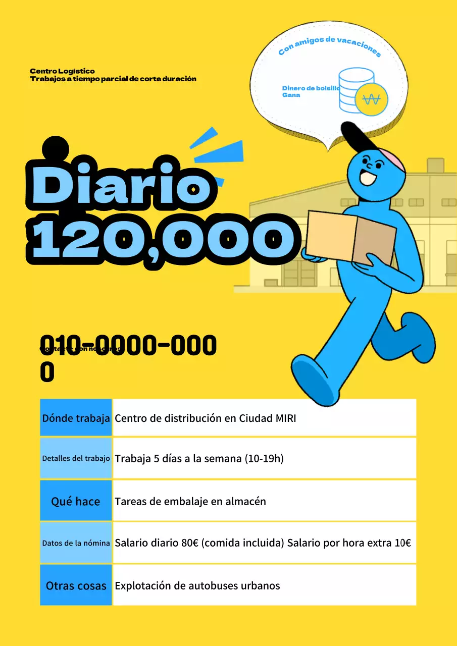 Promover la contratación de una logística kitsch amarilla alba