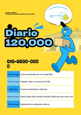 Promover la contratación de una logística kitsch amarilla alba