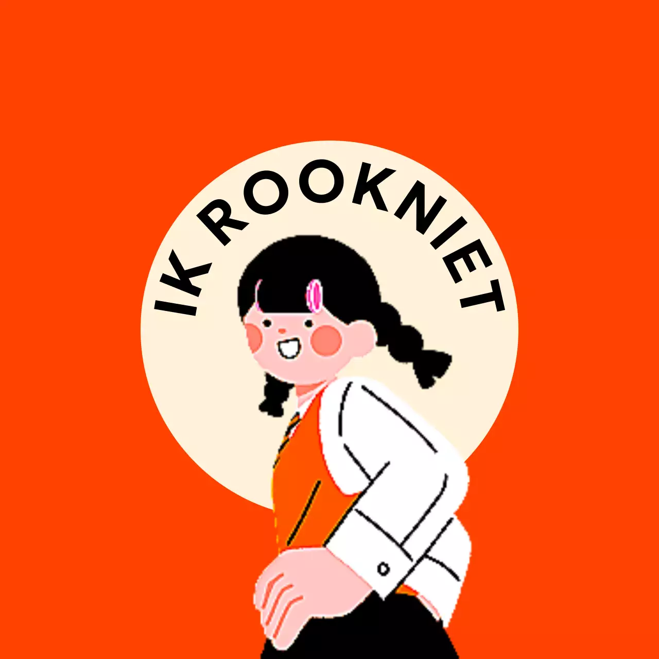 Rookvrij ontwerp met schattige studentenillustraties