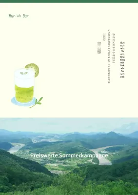 Fördern Sie ein minimalistisches Sommermenü in Grün- und Gelbtönen