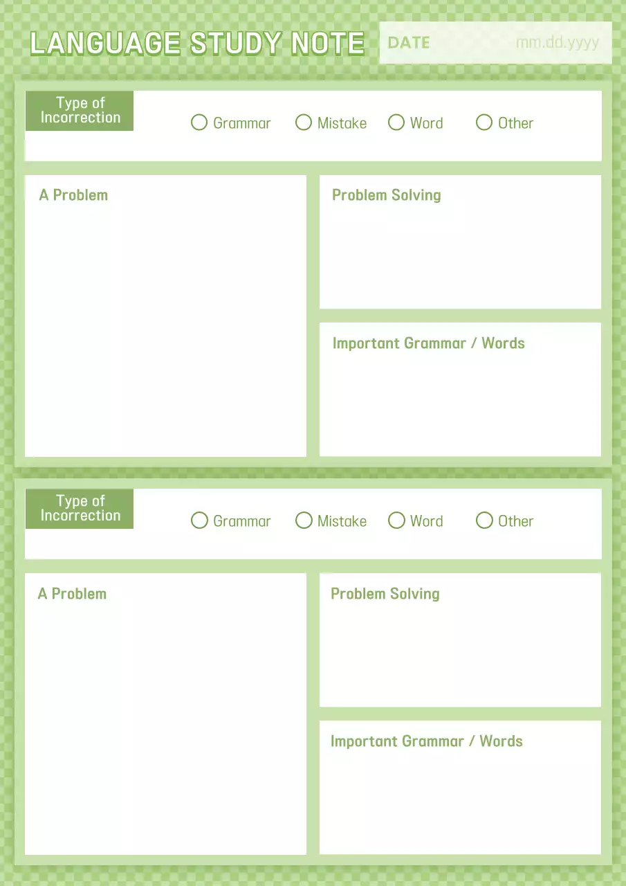 Green Minimal Language Guide Poster