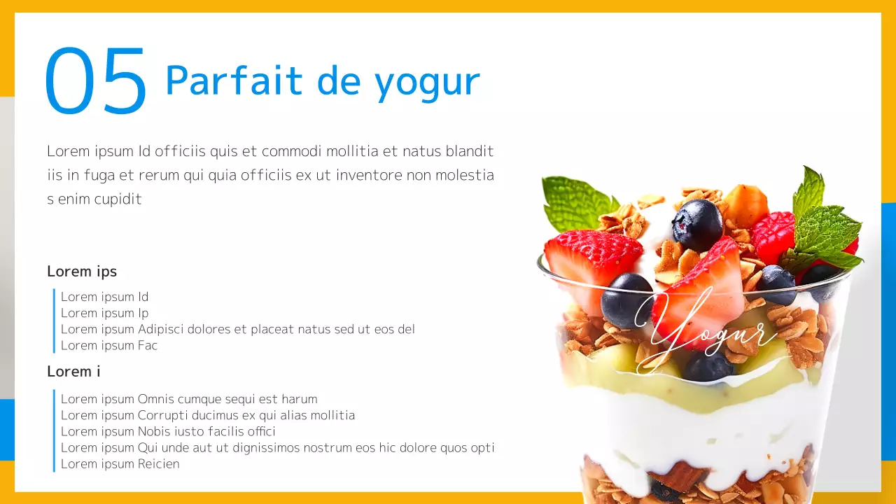 Una refrescante receta de postre veraniego en amarillo y azul claro