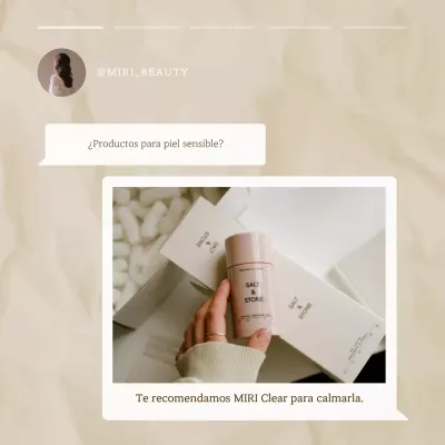 Puesto de preguntas sobre cosmética minimalista en beige y blanco