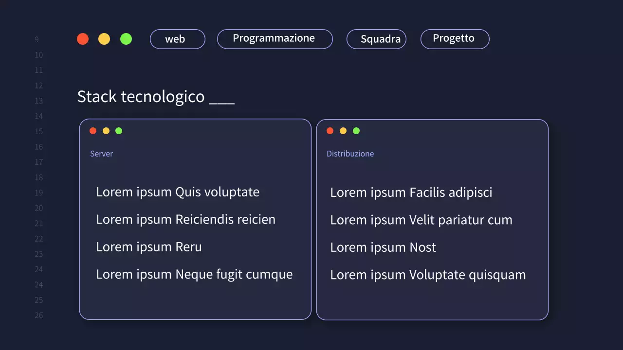 Una semplice proposta di progetto per un team di sviluppo in blu navy