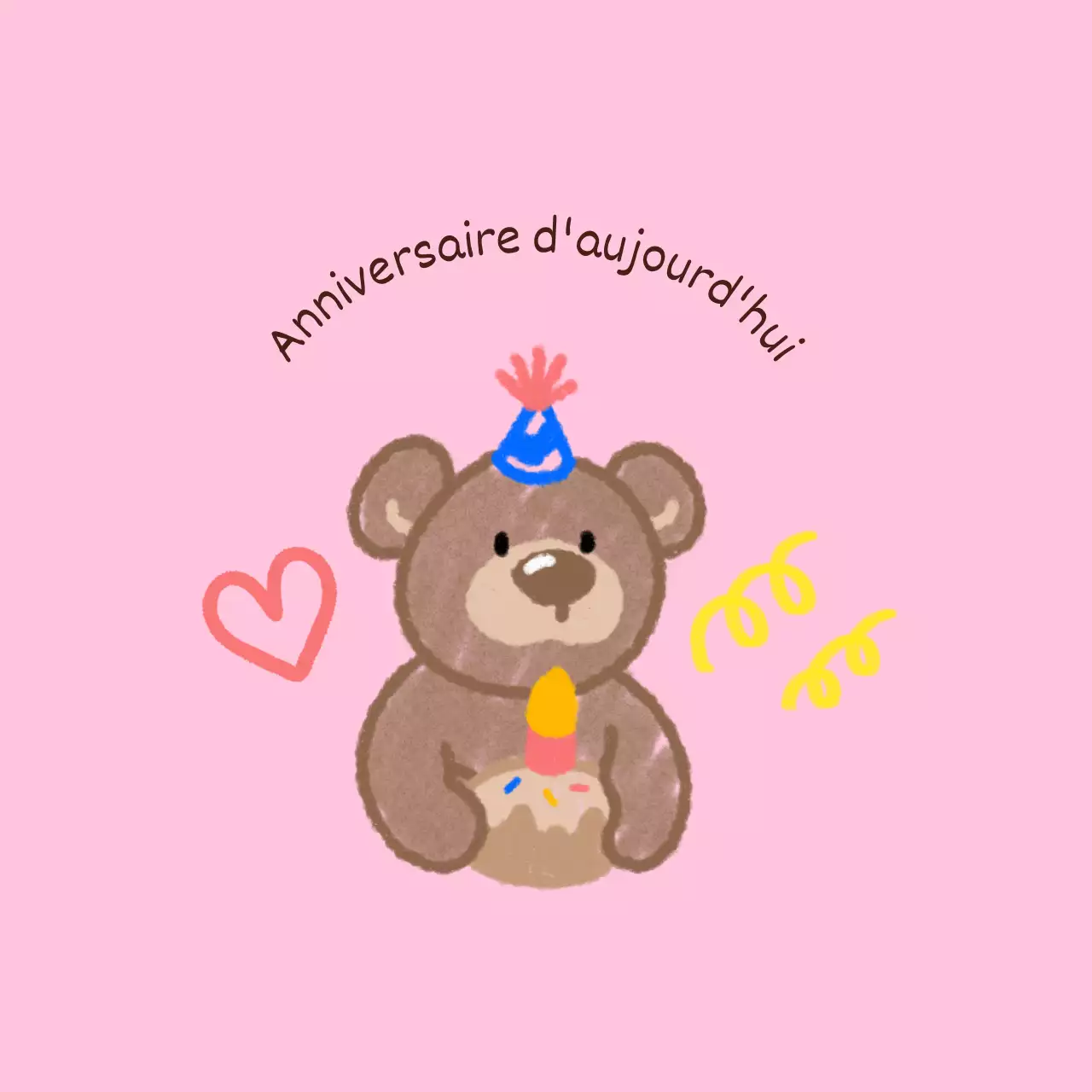 Joyeux anniversaire avec des personnages mignons à l'allure de gribouillis
