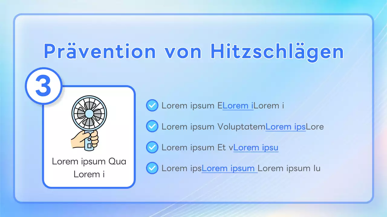 Pastellfarbene, freche Infoblätter zum Thema Hitzschlag!