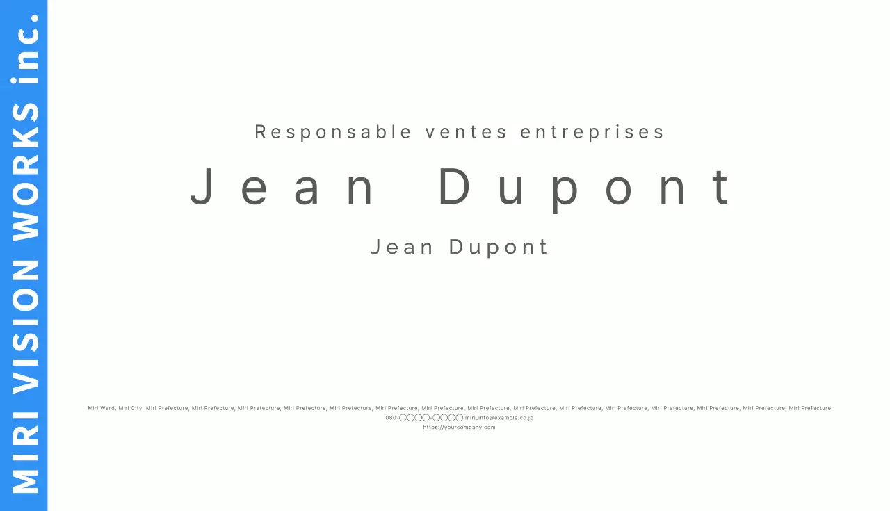 Carte de visite simple d'un cadre commercial en blanc et bleu clair