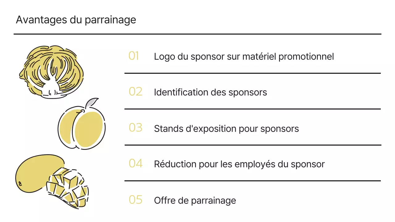 Proposition de parrainage d'une fête locale en jaune