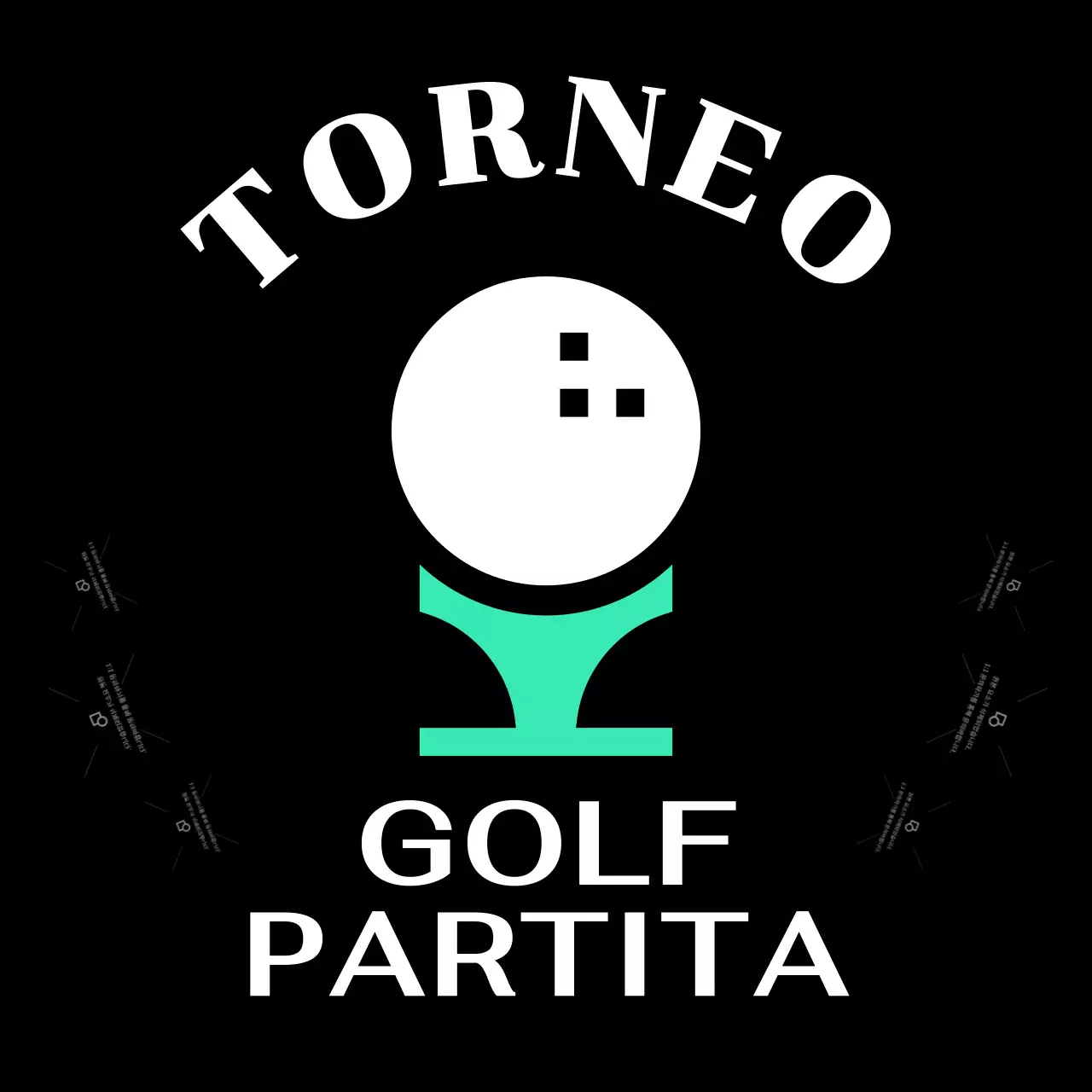 Marchio del club con illustrazione di pallina da golf per scopi promozionali