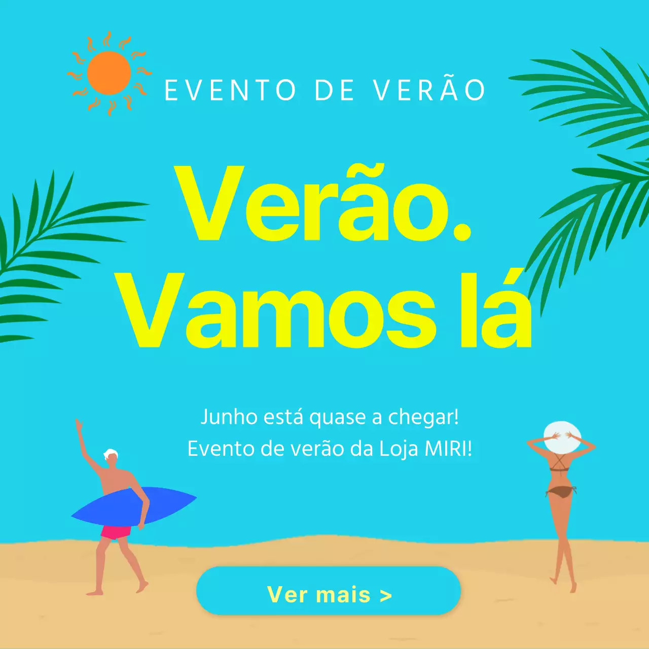 Miniatura de evento de verão natural em azul claro e amarelo