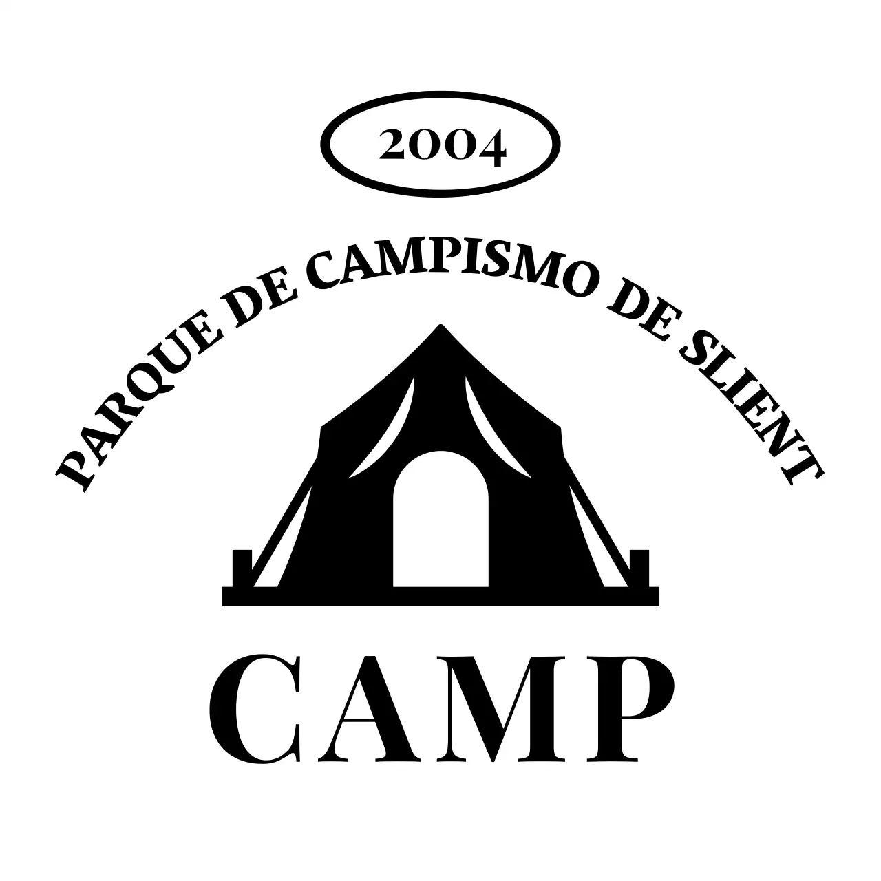 Design simples com ilustrações de acampamento