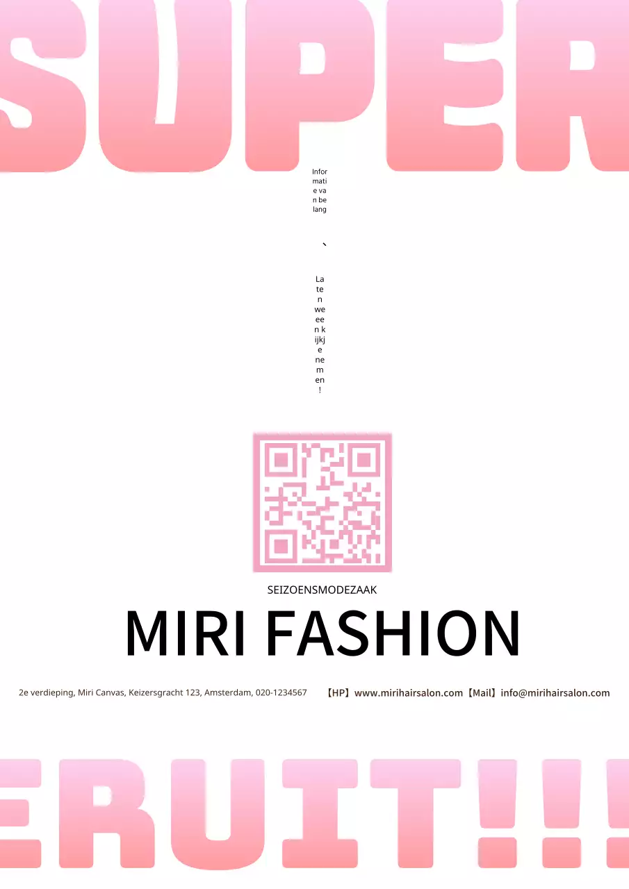 Eenvoudige, eenvoudige verkoopadvertentie in roze en wit