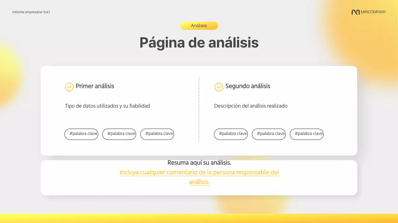 Un moderno informe corporativo en amarillo y gris