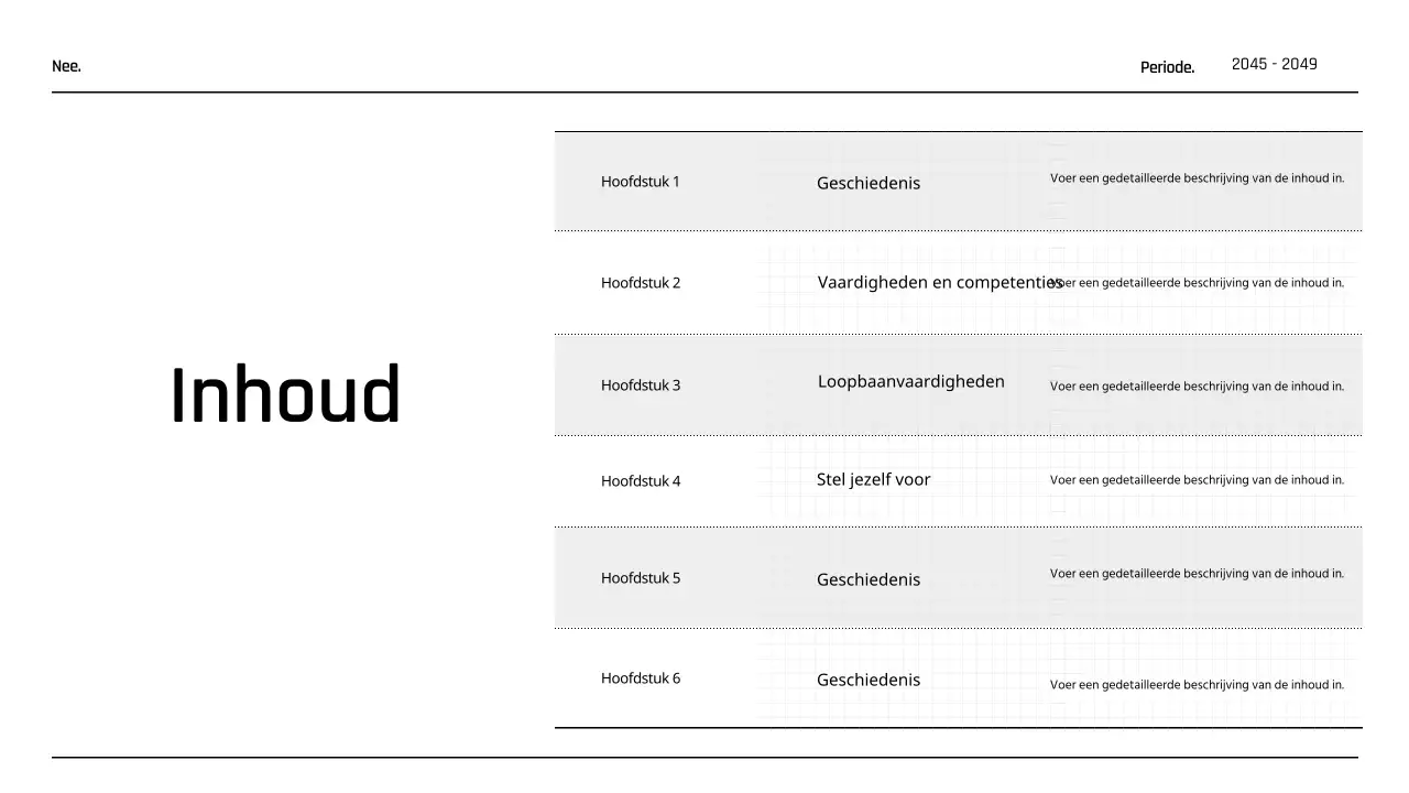 Eenvoudige zwart-wit printbare portfolio in dagboekstijl