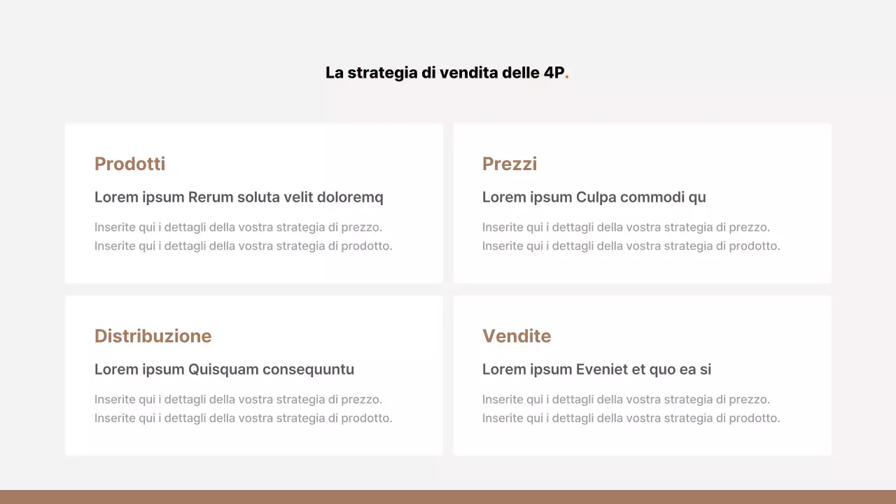 Proposta di merchandising semplice in marrone e beige