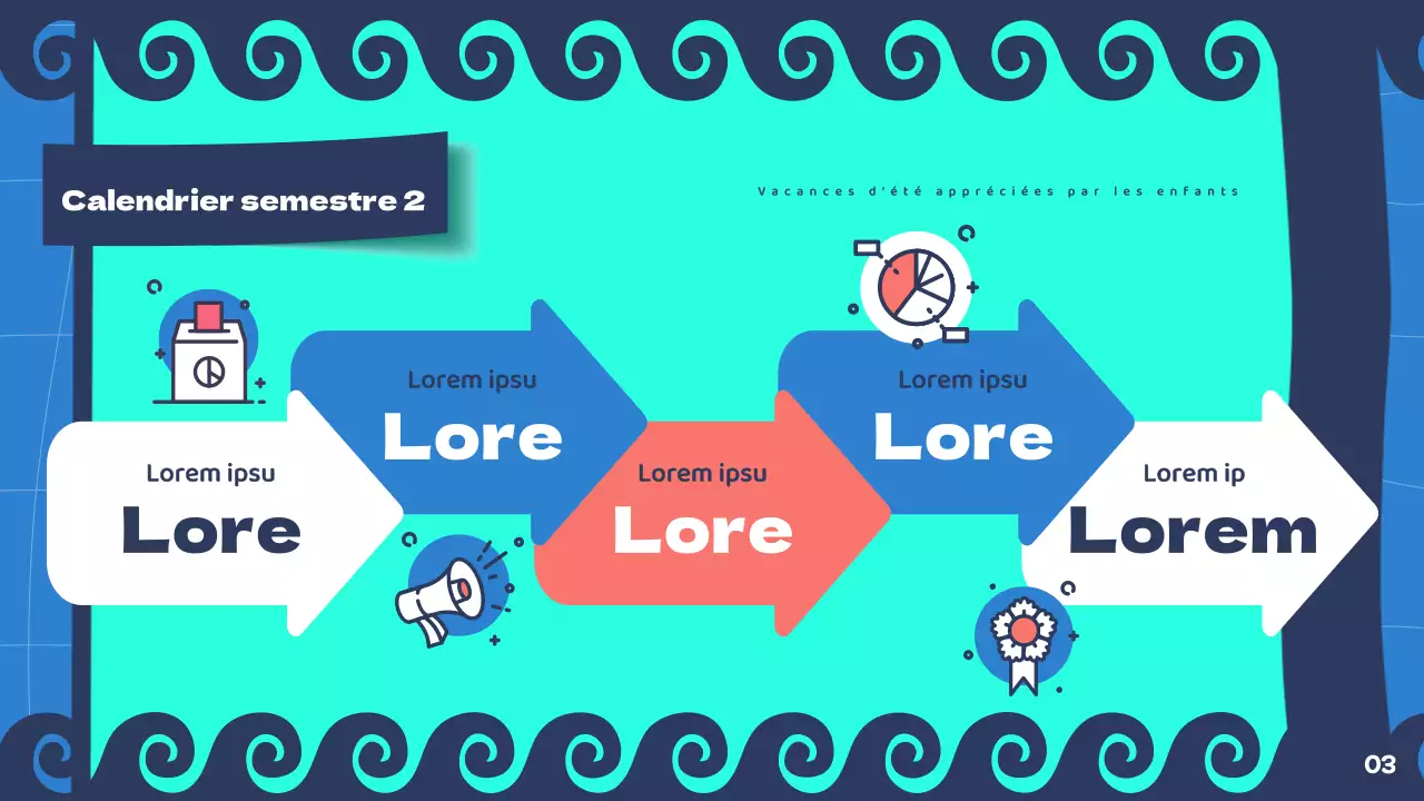 Présentation de vacances d'été menthe et bleu marine