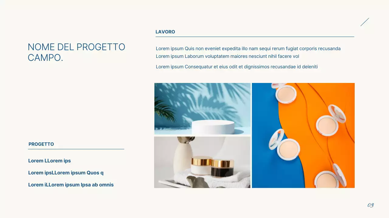 Un semplice portafoglio per marketer in azzurro