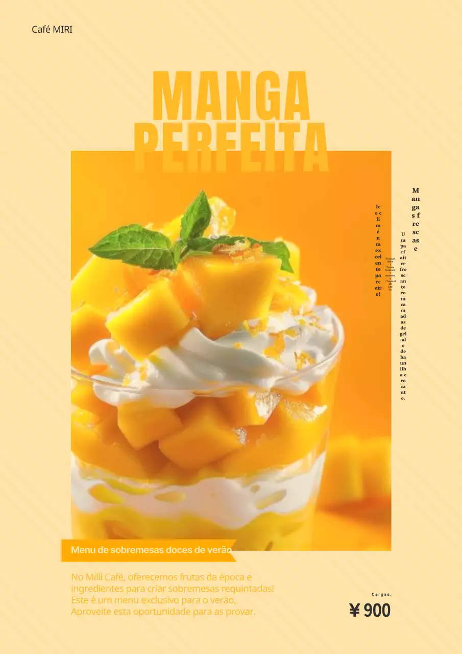 Promover novas sobremesas de verão amarelas e kitsch