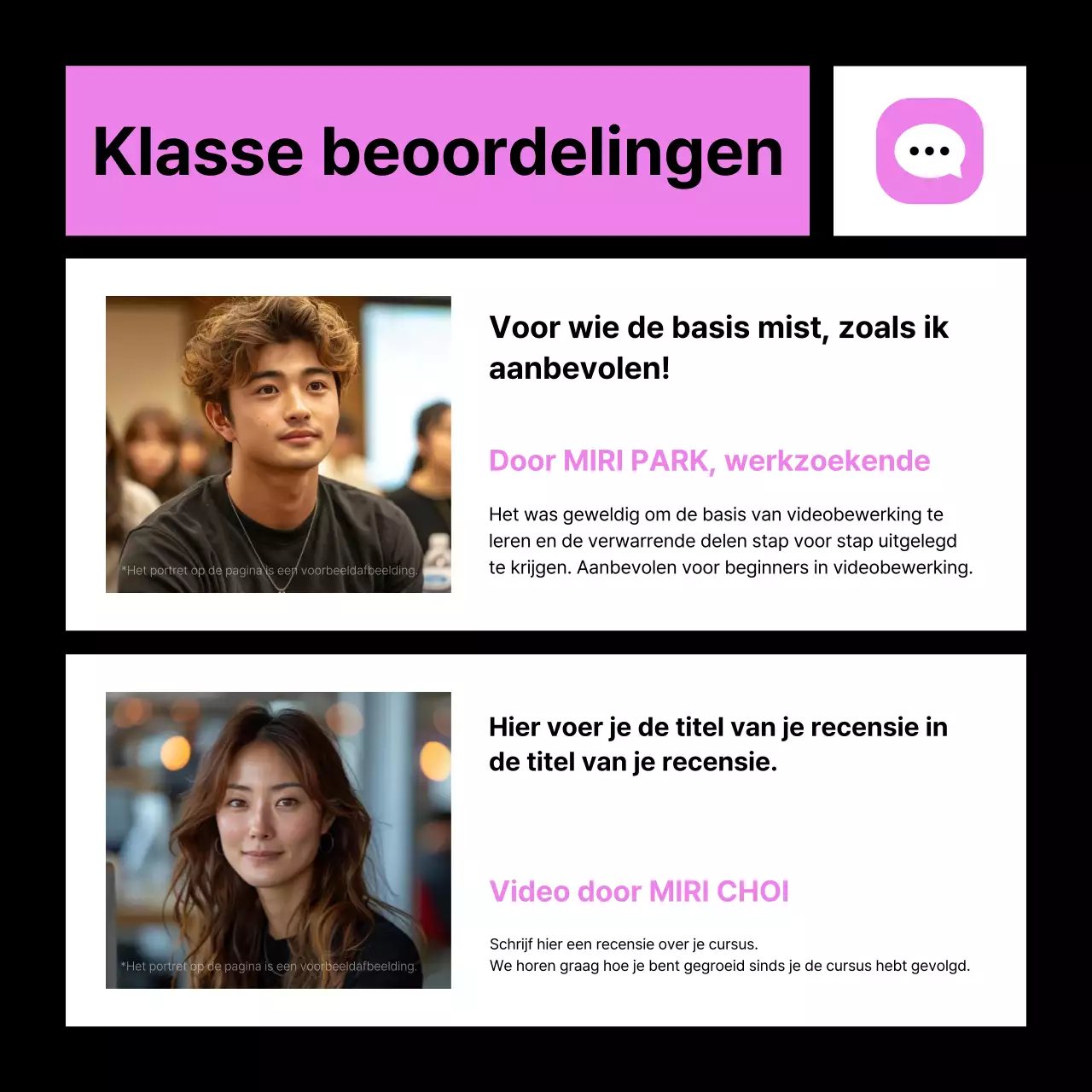 Promoot je videobewerkingscursus in roze en blauw