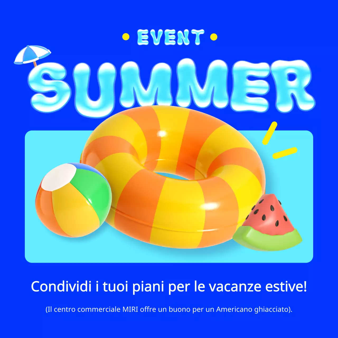 Promuovere eventi estivi con accenti blu e azzurri