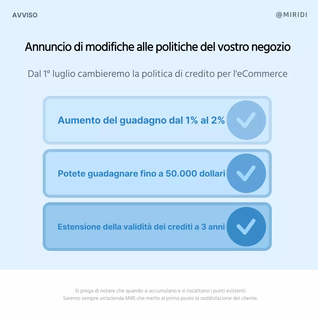 Semplici annunci di modifica delle politiche in blu e grigio