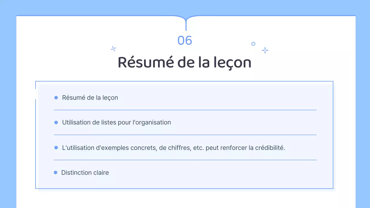 Plan de cours simple pour un professeur d'école en bleu et blanc