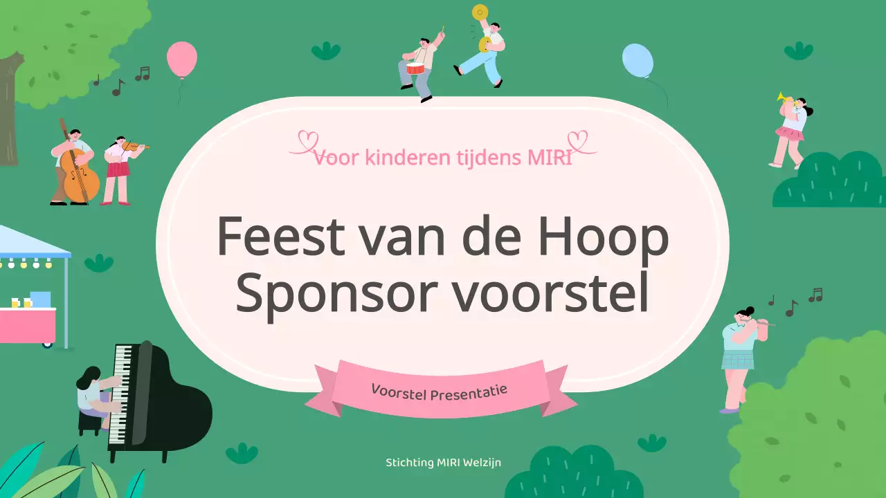 Groen en Roze Festival van de Hoop Sponsoring Voorstel