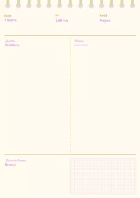 Planificateur de réponses simple mauve et vert lime