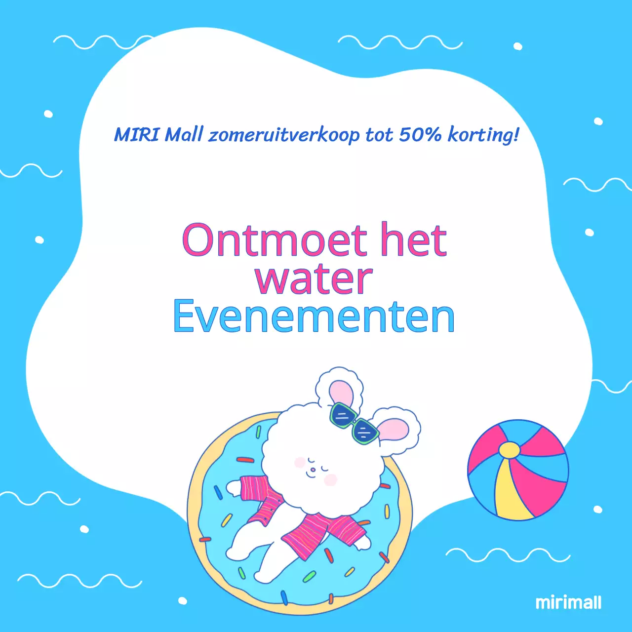 Pop-art advertentie voor zomerevenement in chartreuse en lichtblauw