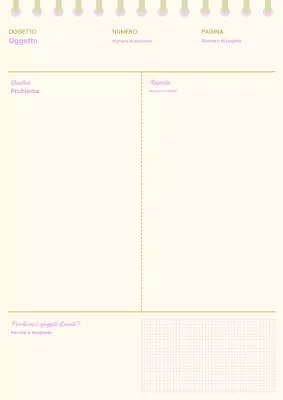 Agenda semplice con chiave di risposta verde malva e verde lime