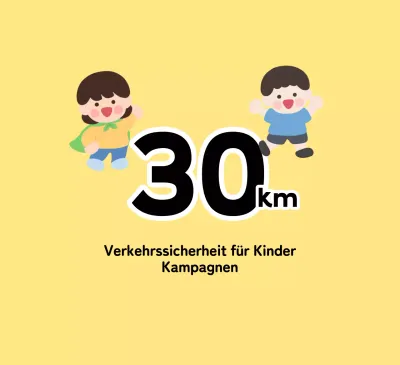 Niedliche und knuddelige Verkehrssicherheitskampagne mit Kinderfiguren