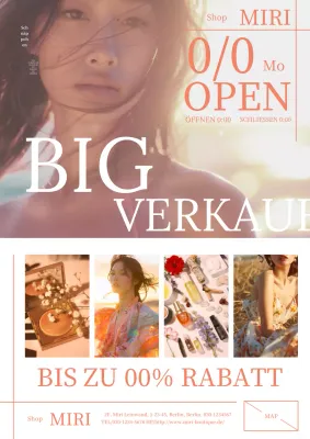 Natürliche und stilvolle Modeanzeige in Orange und Weiß