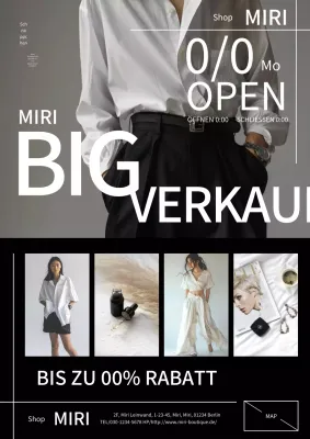 Moderne und stilvolle Modeanzeige in Schwarz und Weiß