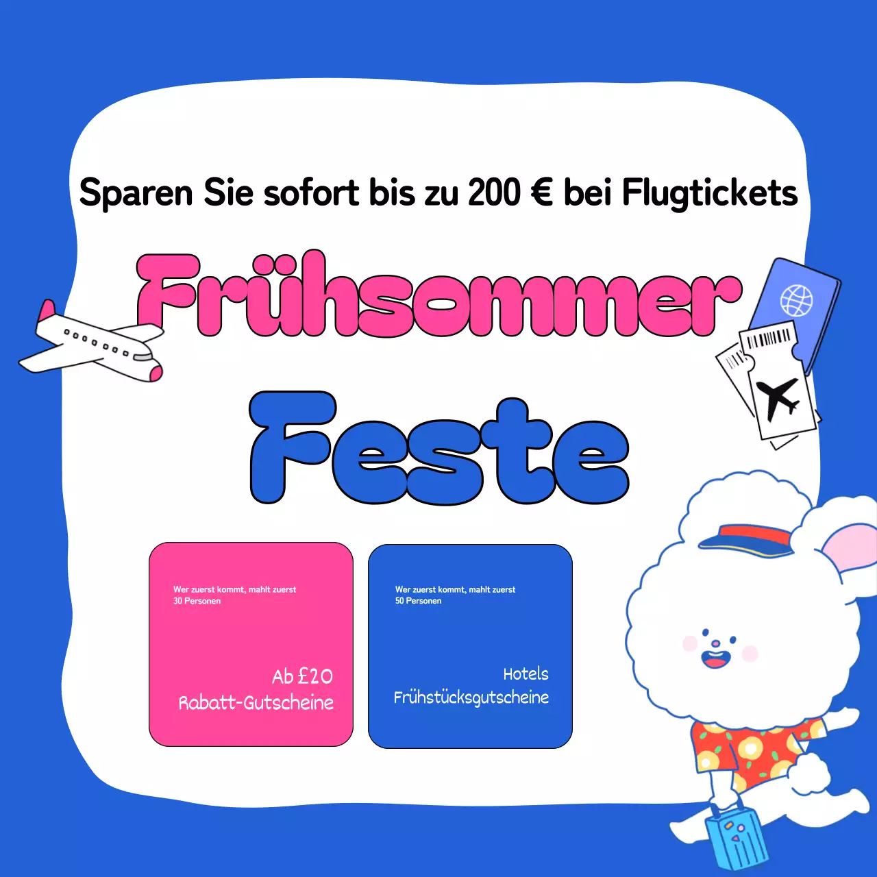 Pop-Art-Anzeige für Sommerveranstaltungen in Chartreuse und Hellblau