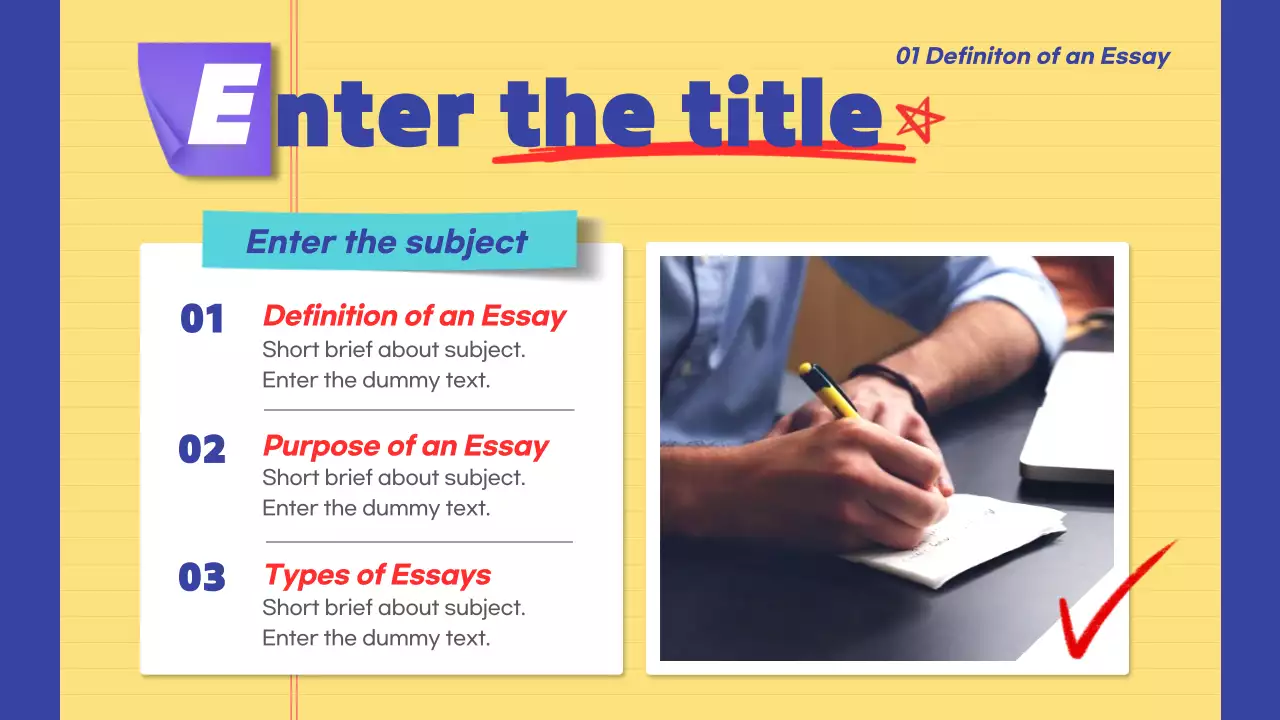 Yellow Modern Writing Presentation