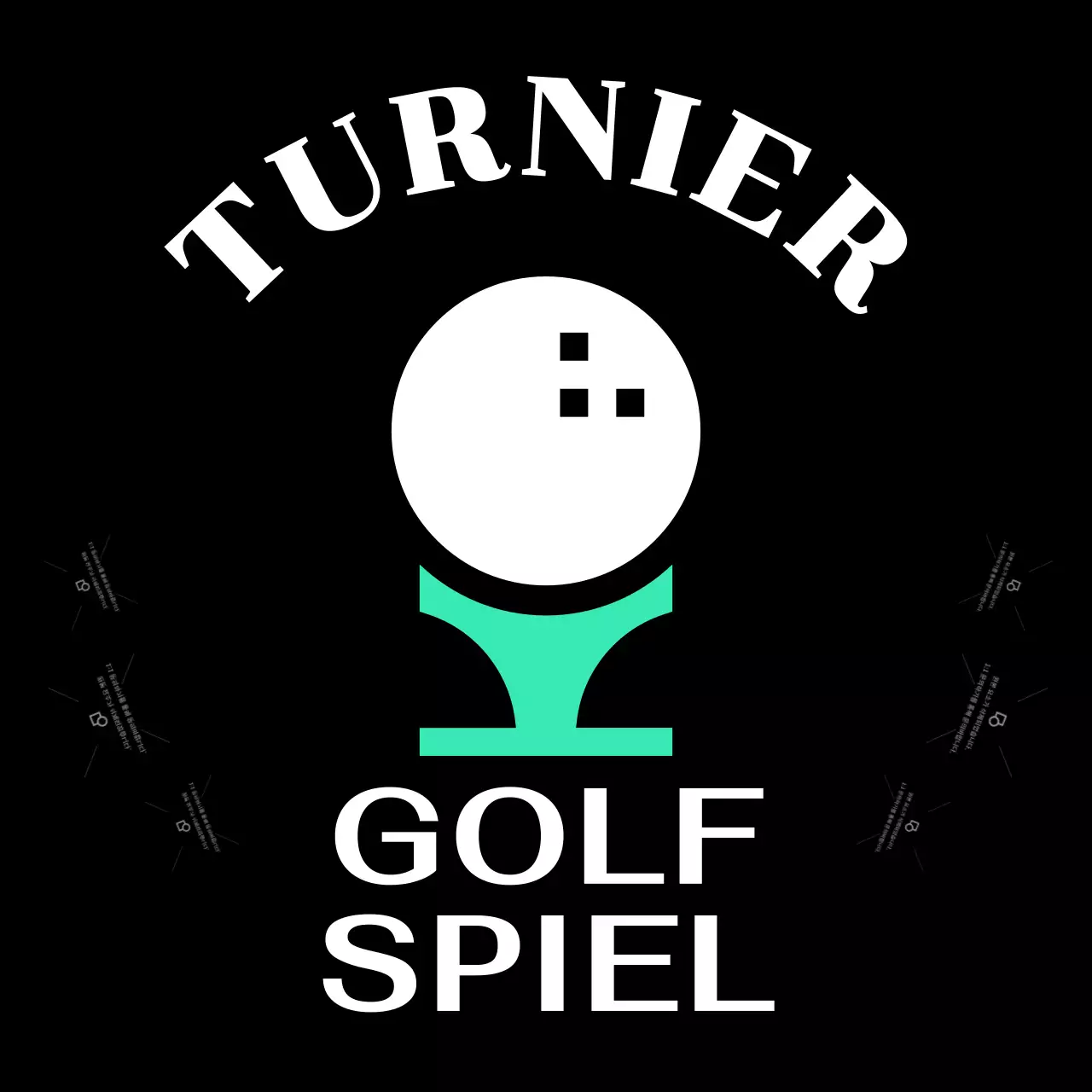 Clubmarke mit Golfball-Illustration für Werbezwecke