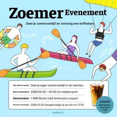 Promoot zomerevenementen met lichtblauw