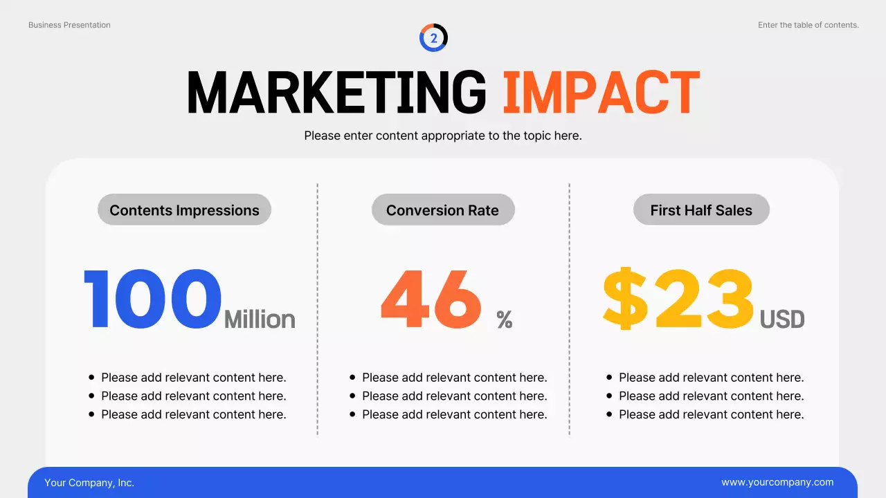 Blue Modern Marketing Report Presentation