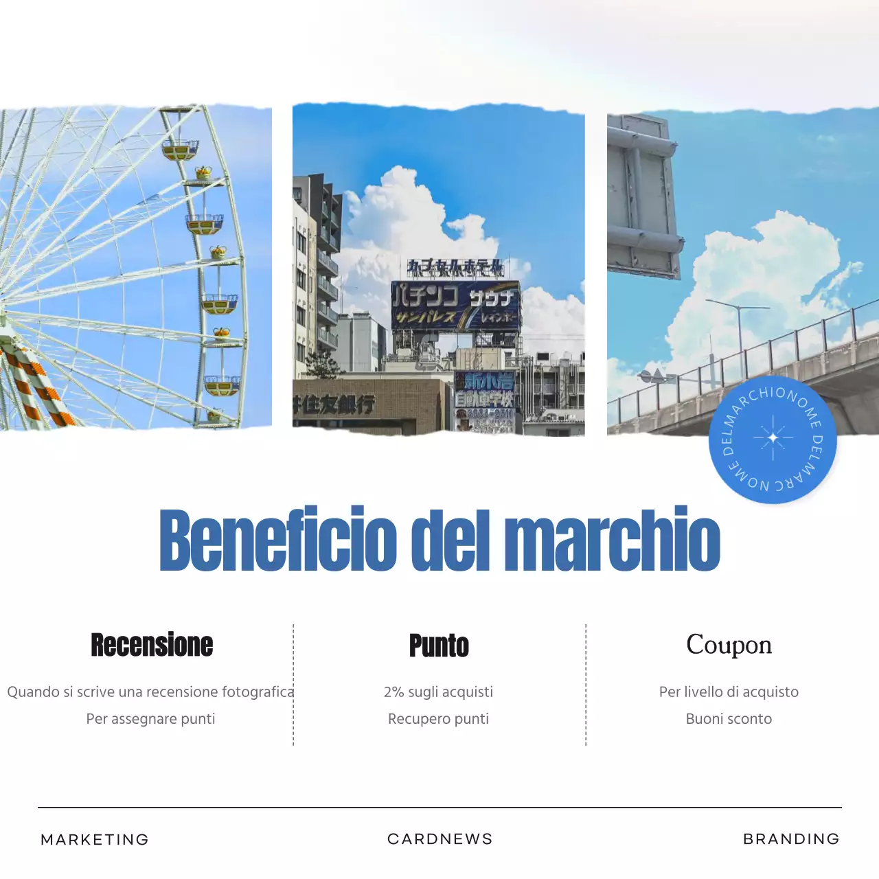 Semplice brand marketing estivo in blu
