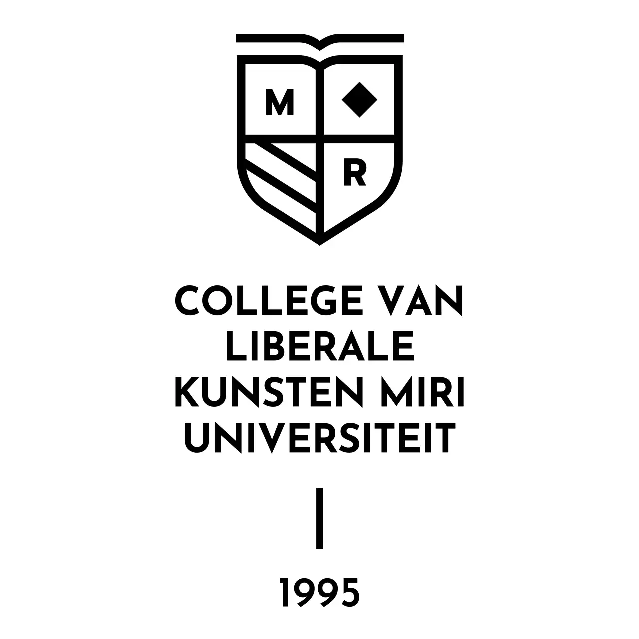 Ontwerp met schoolembleem in de vorm van een vlag