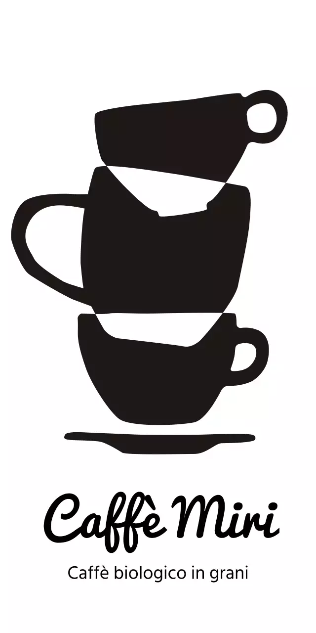 Logo del caffè con tazze impilate