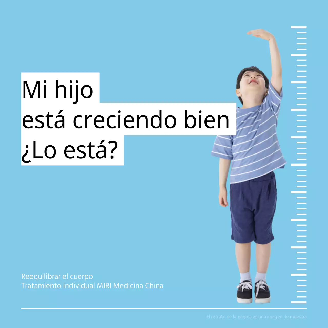 Promoción de una sencilla clínica de medicina china para el crecimiento infantil en azul claro y naranja