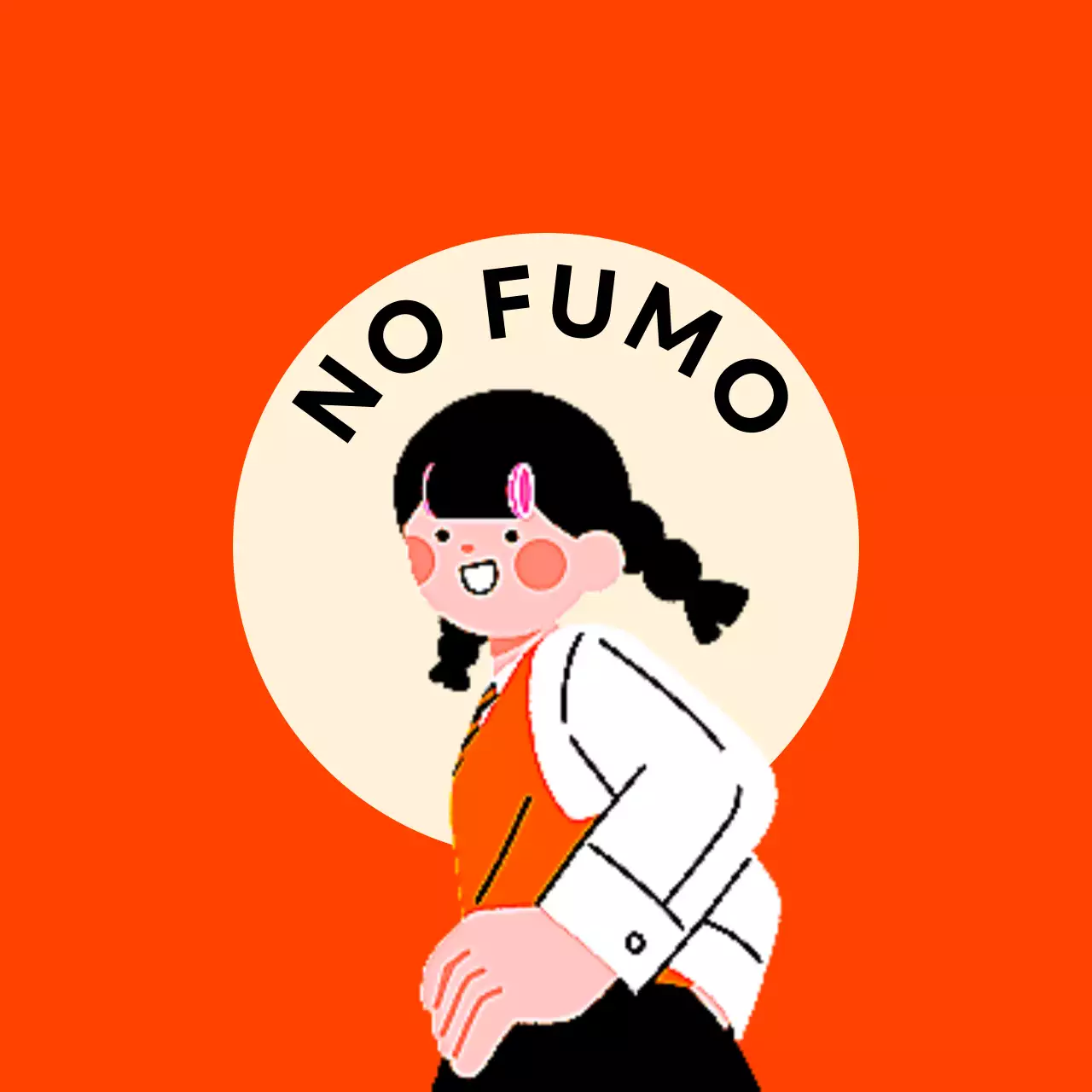 Diseño sin humo con simpáticas ilustraciones de estudiantes