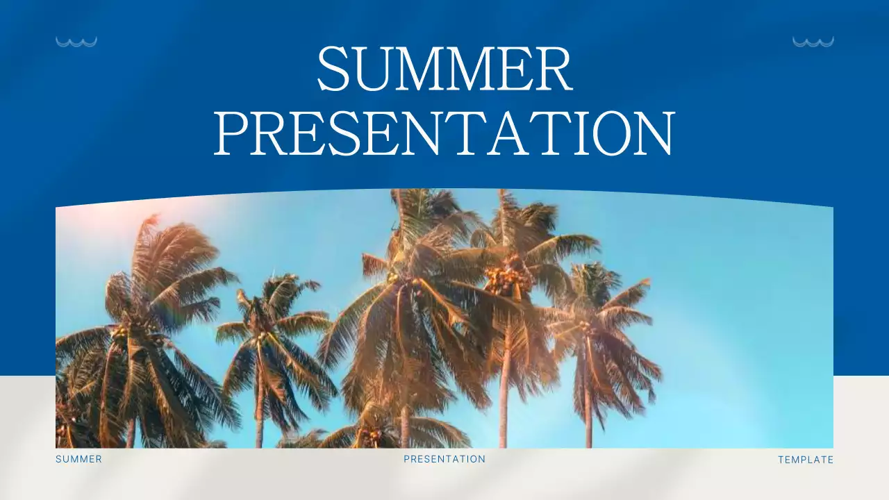 파랑과 아이보리색의 심플한 여름 배경 발표자료