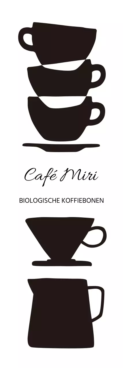 Cafe logo met gestapelde kopjes