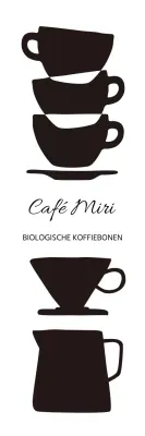 Cafe logo met gestapelde kopjes