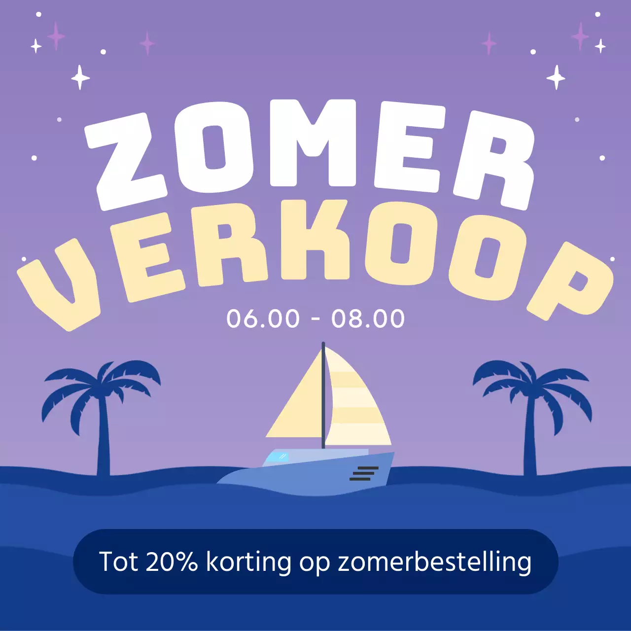 Tropische zomer uitverkoopgids in lichtblauw en geel