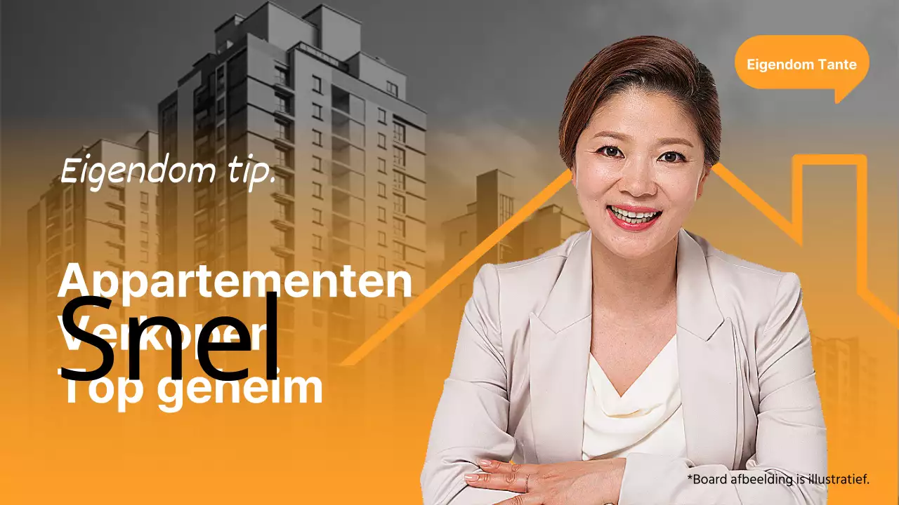 Eenvoudig appartement te koop in oranje en wit