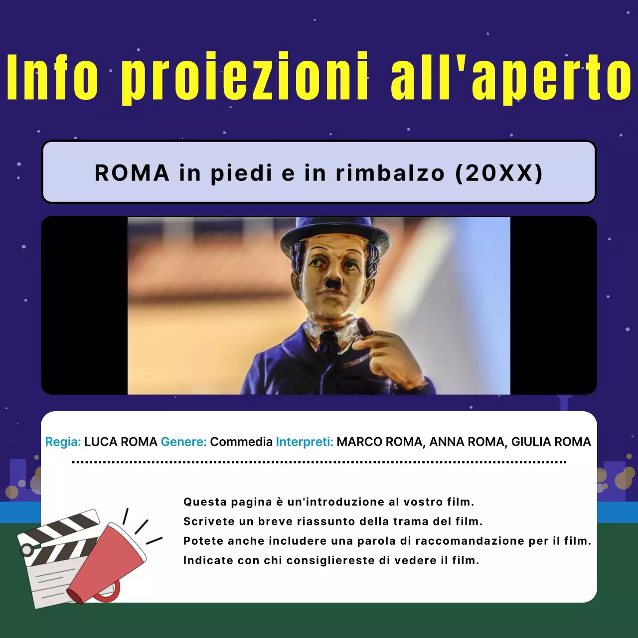 Promuovere proiezioni di film all'aperto con la tendenza alla sodomia